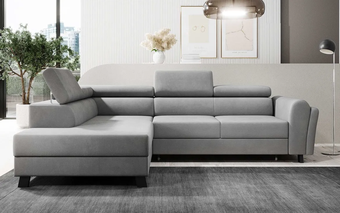 Designer Ecksofa Kira mit Schlaf- und Klappfunktion