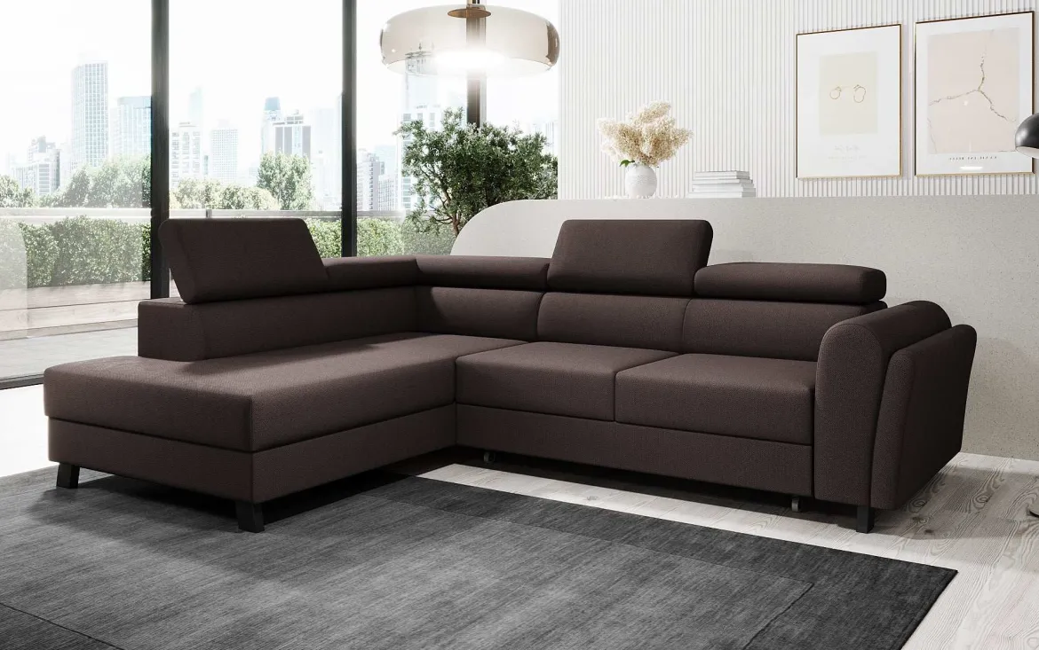 Designer Ecksofa Kira mit Schlaf- und Klappfunktion
