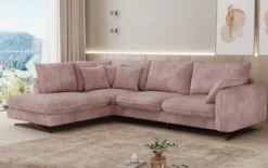 Designer Ecksofa Laguna mit Metallfüße in Cord