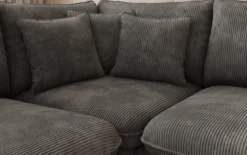 Designer Ecksofa Laguna mit Metallfüße in Cord