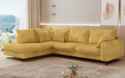 Designer Ecksofa Laguna mit Metallfüße in Cord