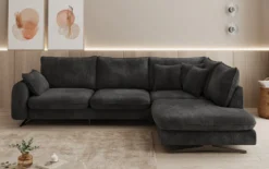 Designer Ecksofa Laguna mit Metallfüße in Cord