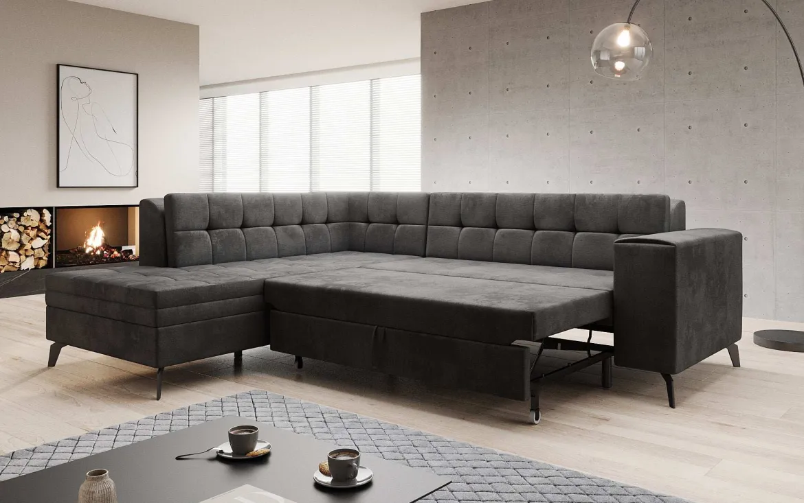 Designer Ecksofa Lania mit Schlaffunktion