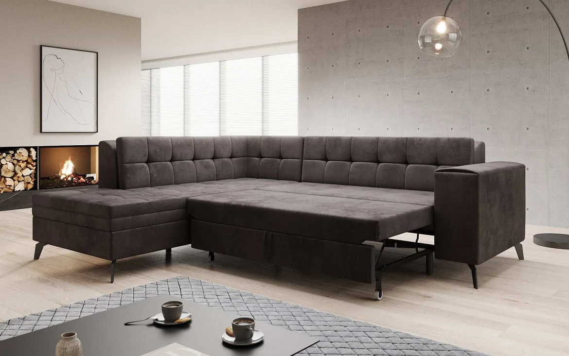 Designer Ecksofa Lania mit Schlaffunktion