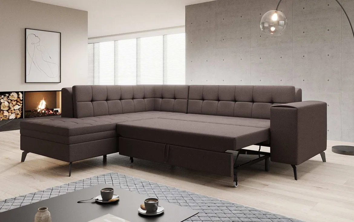 Designer Ecksofa Lania mit Schlaffunktion