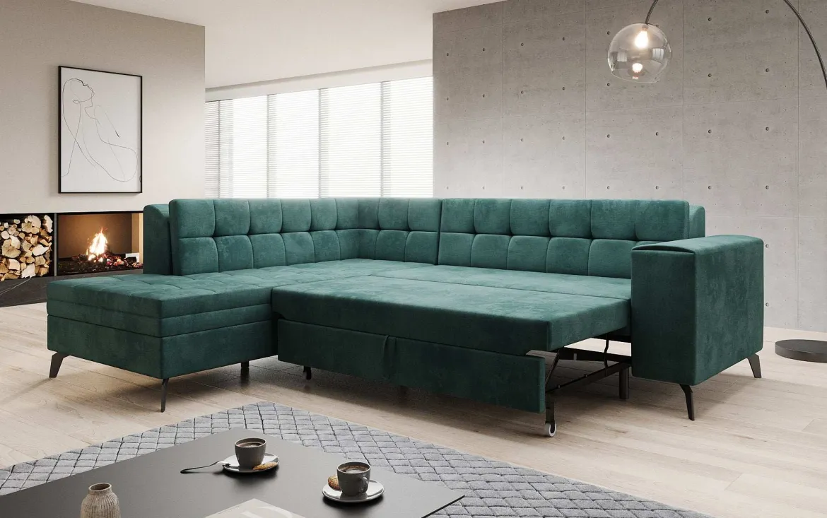 Designer Ecksofa Lania mit Schlaffunktion