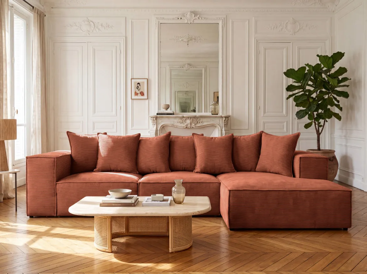 Designer Ecksofa Largo in Cord