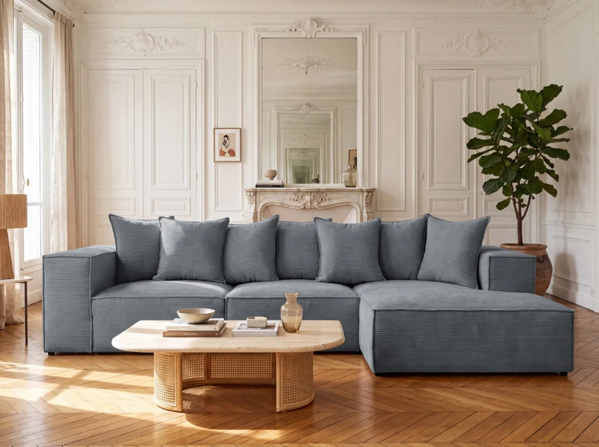 Designer Ecksofa Largo in Cord