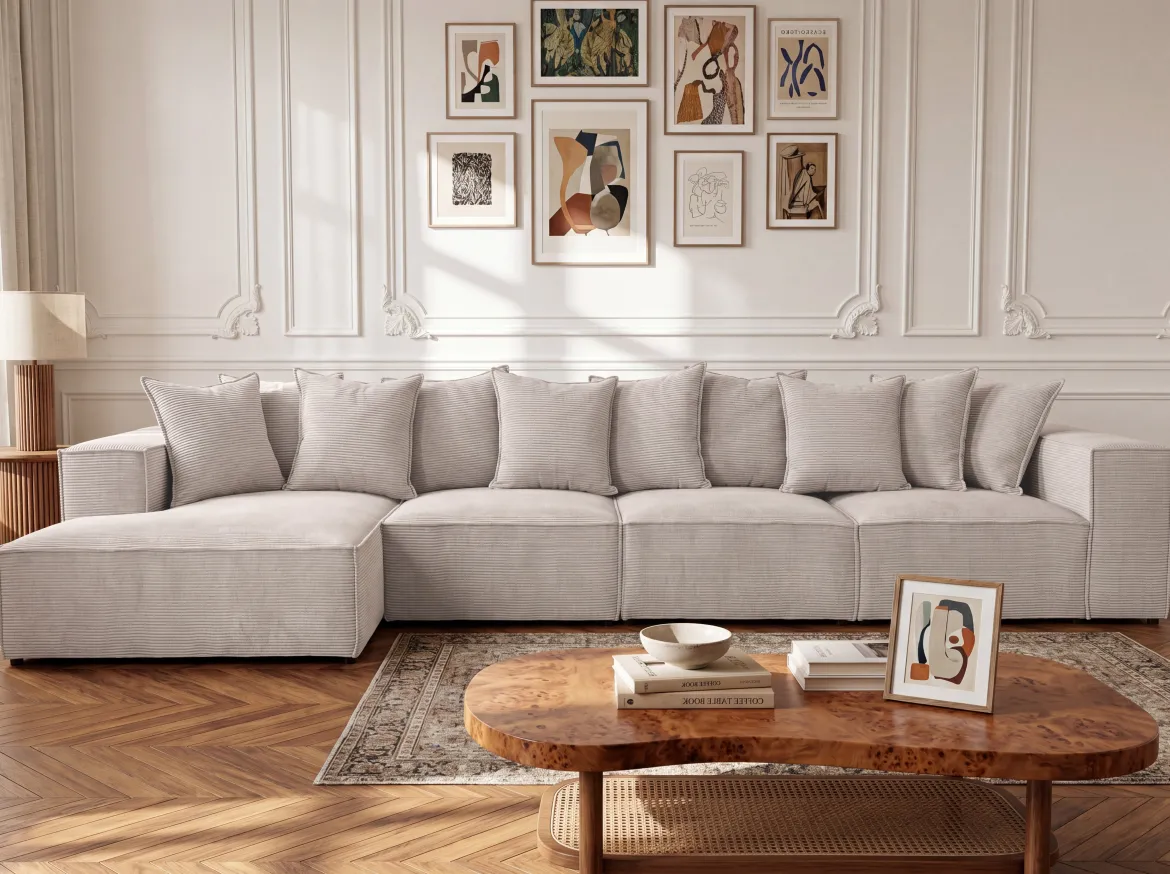 Designer Ecksofa Largo Maxi in Cord