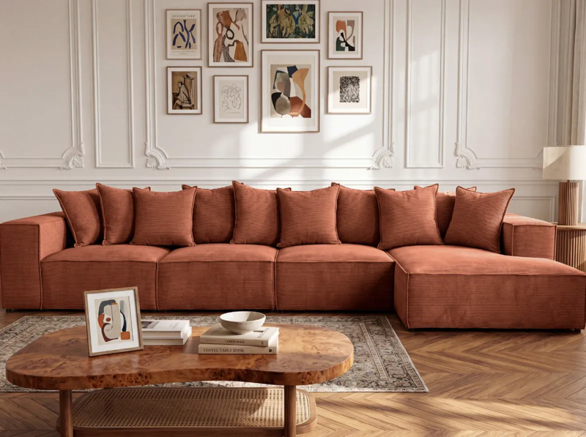 Designer Ecksofa Largo Maxi in Cord