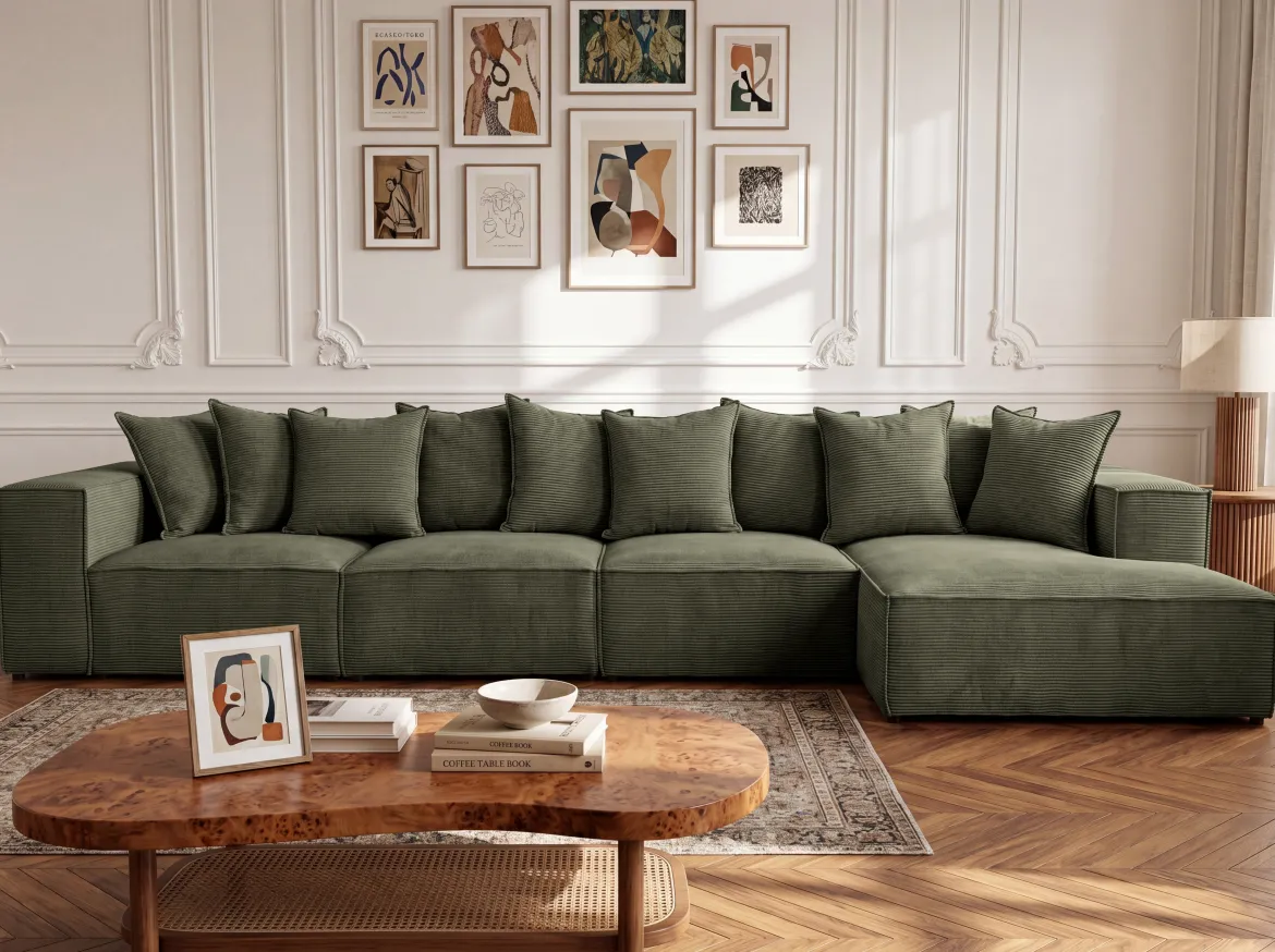 Designer Ecksofa Largo Maxi in Cord
