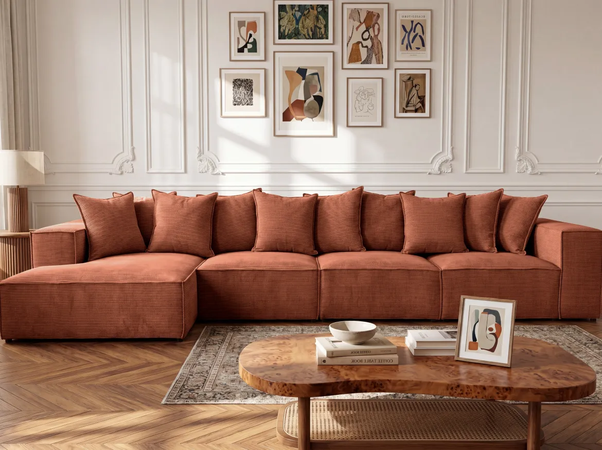 Designer Ecksofa Largo Maxi in Cord