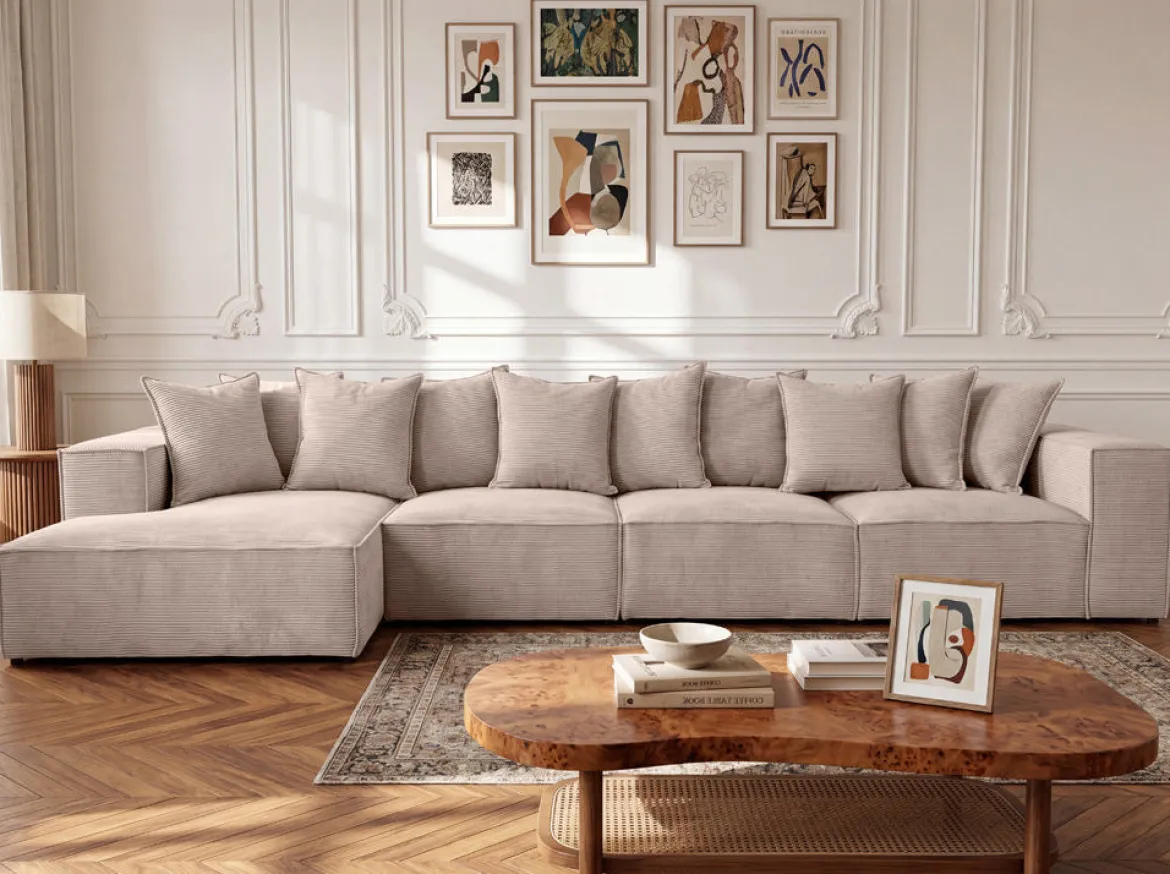 Designer Ecksofa Largo Maxi in Cord