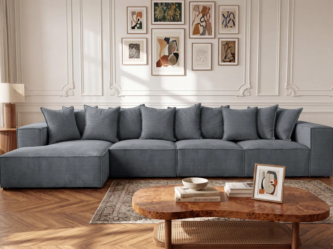 Designer Ecksofa Largo Maxi in Cord
