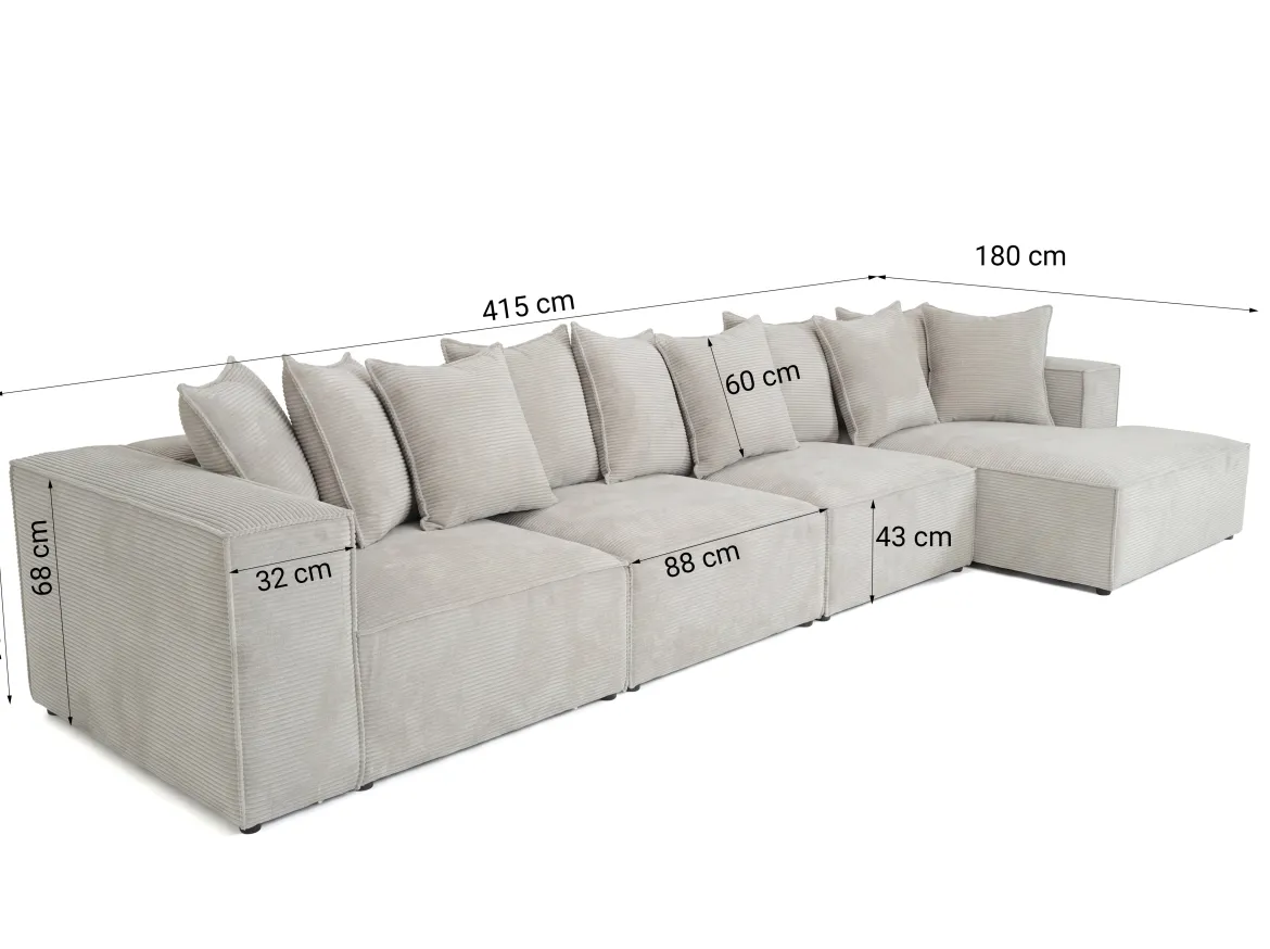 Designer Ecksofa Largo Maxi in Cord