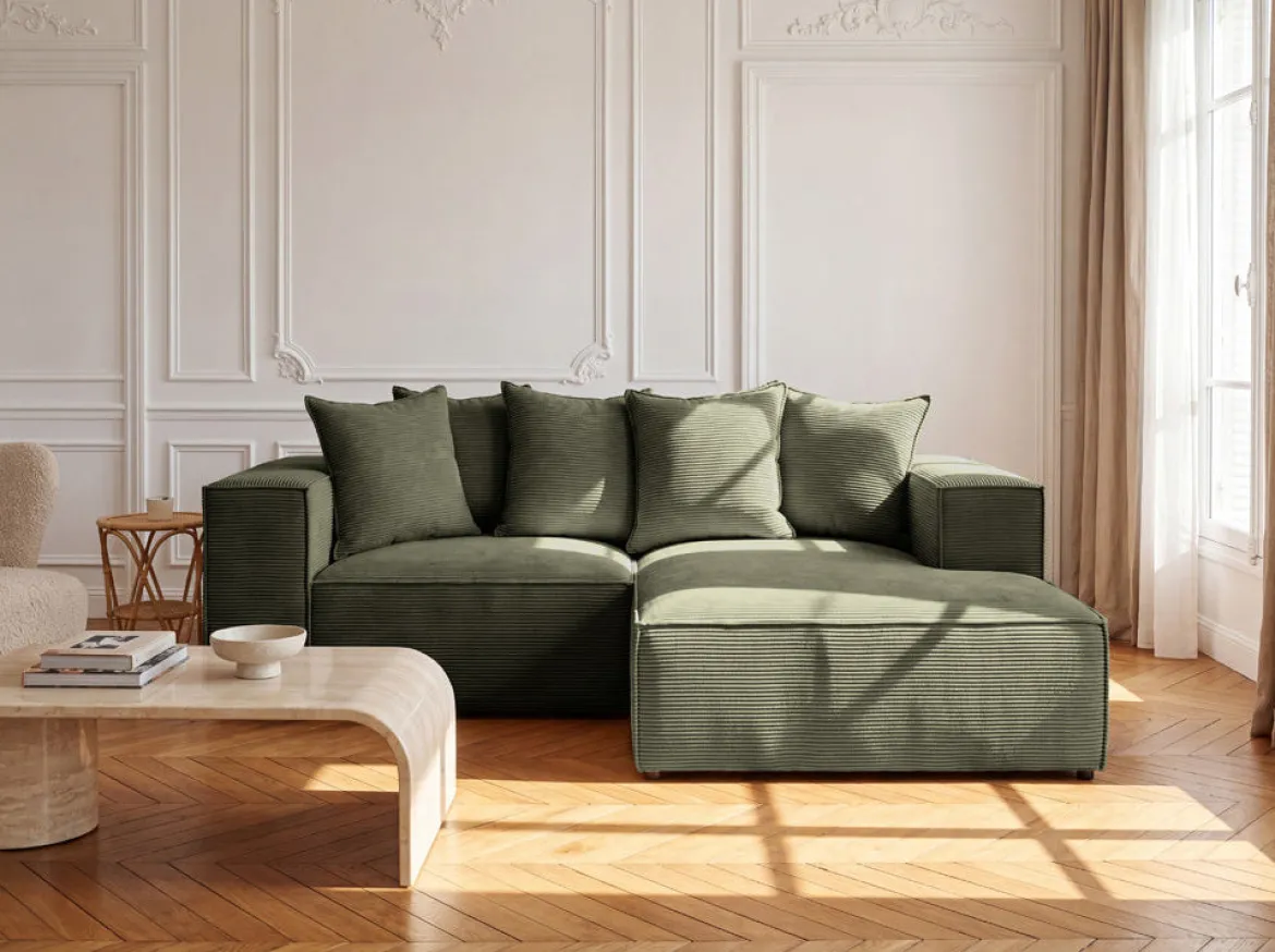 Designer Ecksofa Largo Mini in Cord