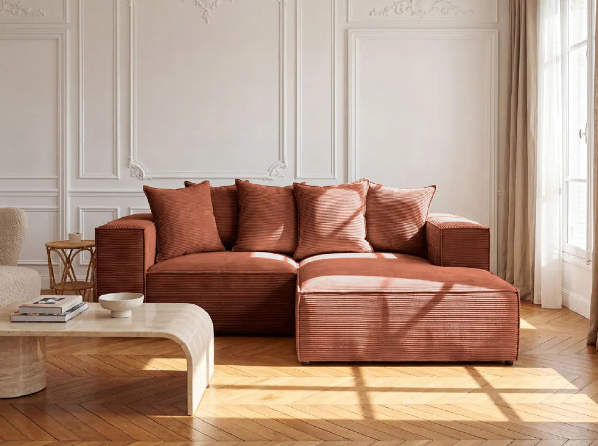 Designer Ecksofa Largo Mini in Cord