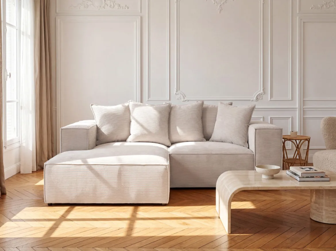 Designer Ecksofa Largo Mini in Cord