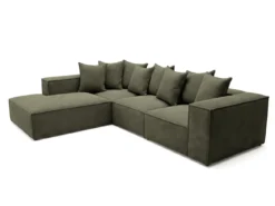 Designer Ecksofa Largo mit langer Ottomane in Cord