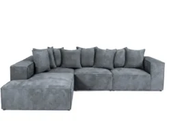 Designer Ecksofa Largo mit langer Ottomane in Cord