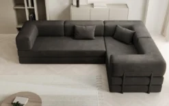 Designer Ecksofa Lazy geschlossen in Samt