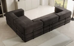 Designer Ecksofa Lazy geschlossen in Samt