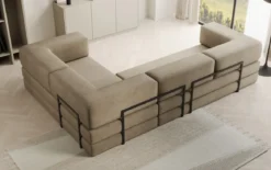 Designer Ecksofa Lazy geschlossen in Samt