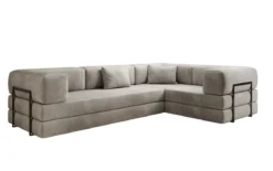 Designer Ecksofa Lazy geschlossen in Samt