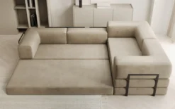 Designer Ecksofa Lazy geschlossen in Samt