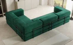 Designer Ecksofa Lazy geschlossen in Samt