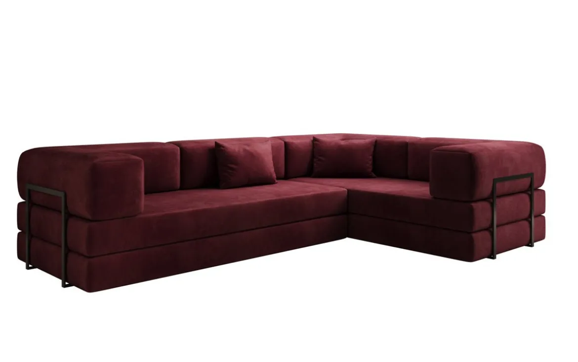 Designer Ecksofa Lazy geschlossen in Samt