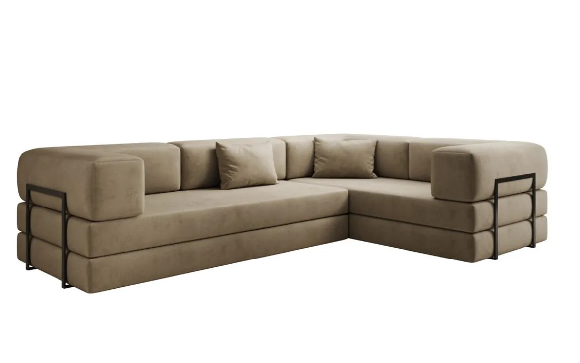 Designer Ecksofa Lazy geschlossen in Samt