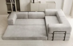 Designer Ecksofa Lazy geschlossen in Samt