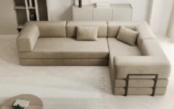 Designer Ecksofa Lazy geschlossen in Samt