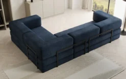 Designer Ecksofa Lazy geschlossen in Samt