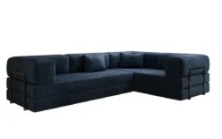 Designer Ecksofa Lazy geschlossen in Samt