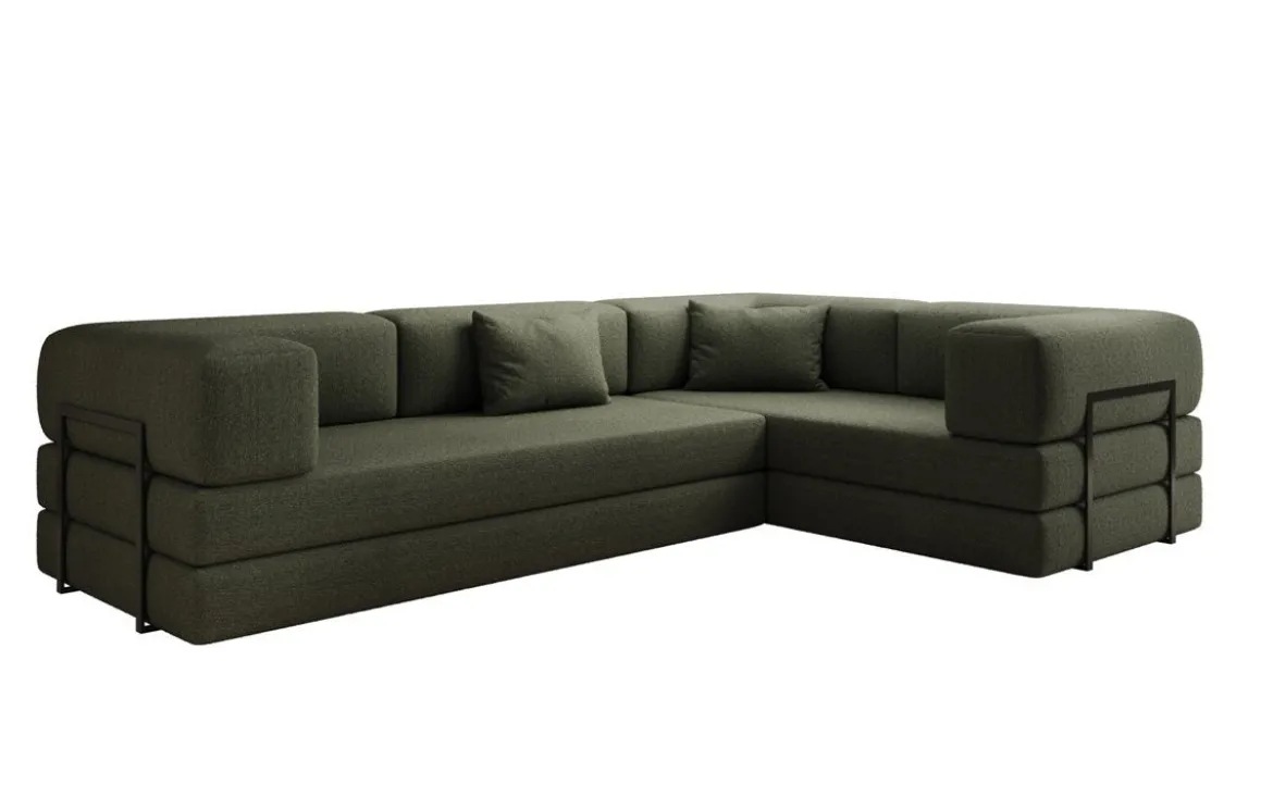Designer Ecksofa Lazy geschlossen in Bouclé