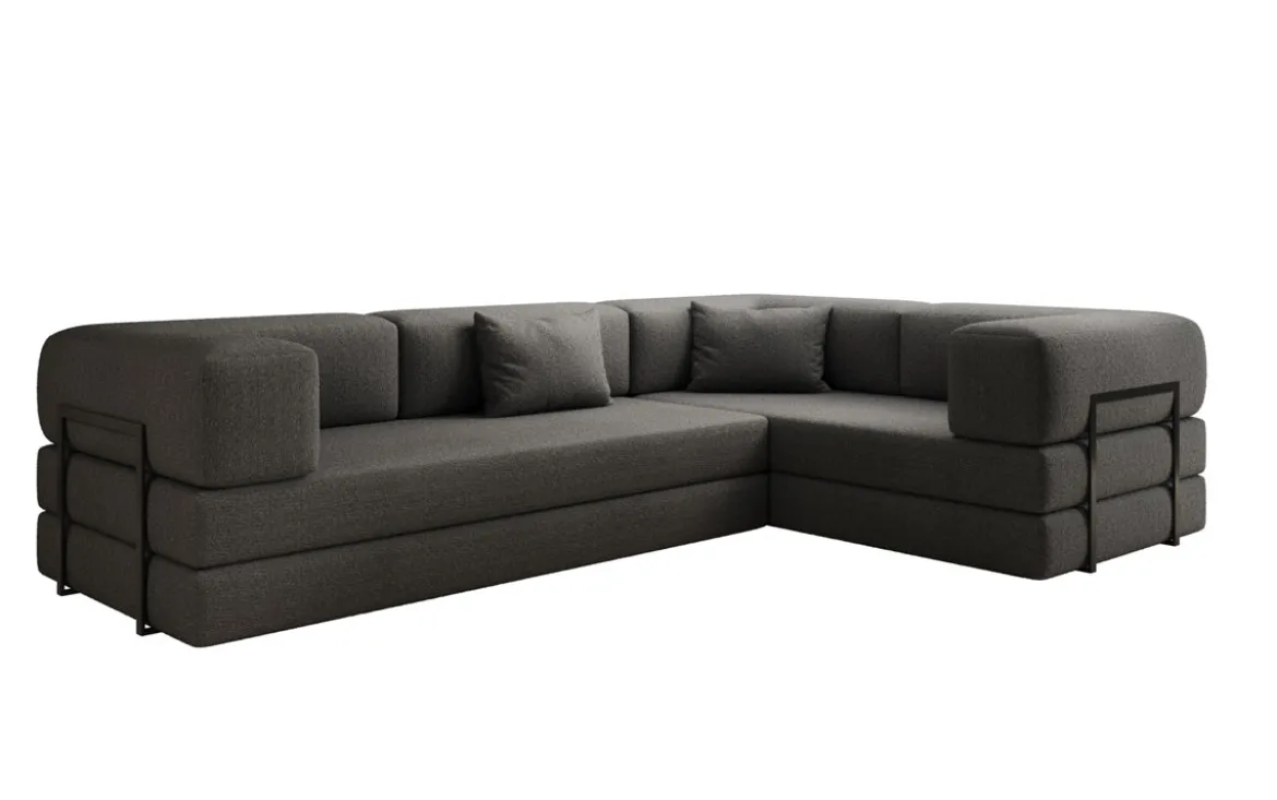 Designer Ecksofa Lazy geschlossen in Bouclé