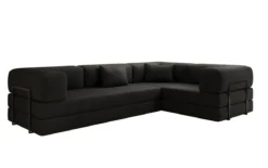 Designer Ecksofa Lazy geschlossen in Bouclé