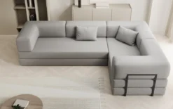 Designer Ecksofa Lazy geschlossen in Bouclé