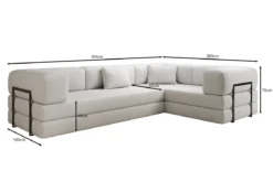 Designer Ecksofa Lazy geschlossen in Bouclé