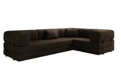 Designer Ecksofa Lazy geschlossen in Bouclé