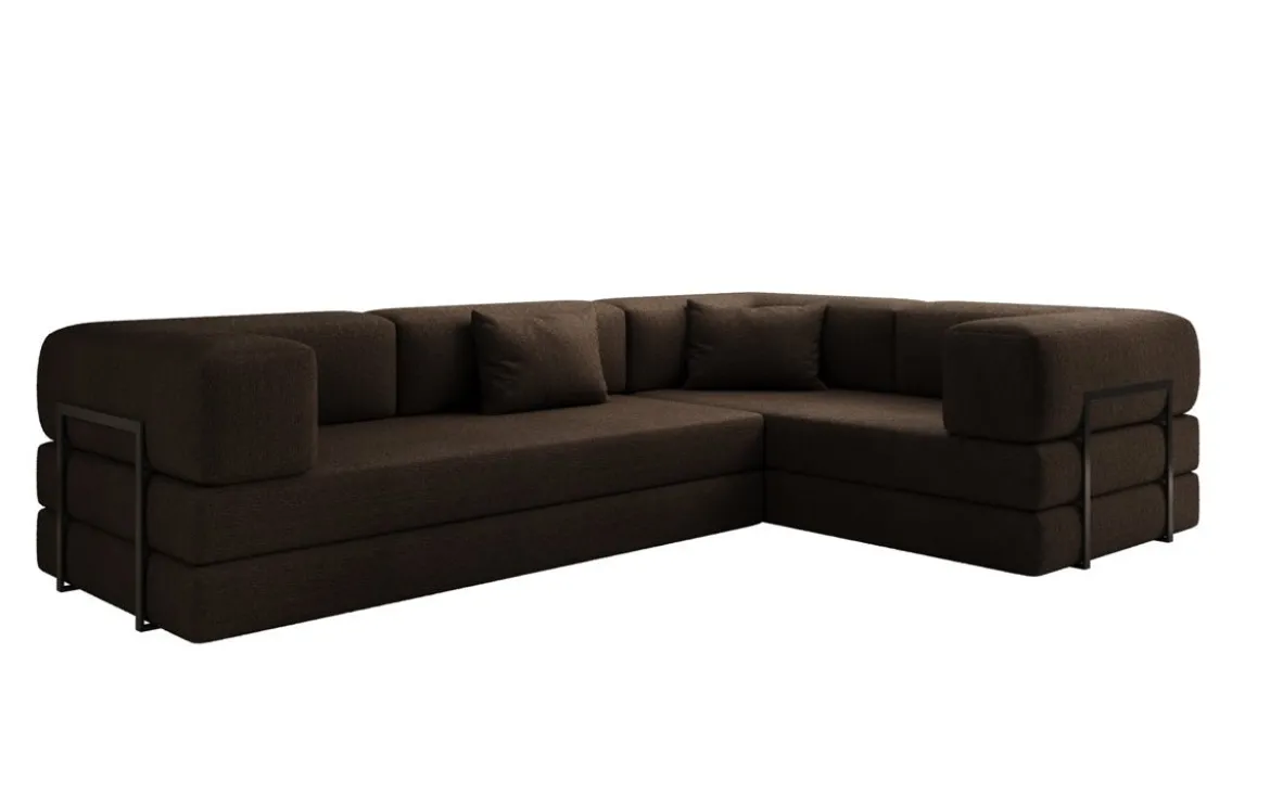 Designer Ecksofa Lazy geschlossen in Bouclé
