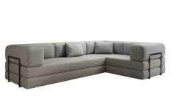 Designer Ecksofa Lazy geschlossen in Bouclé