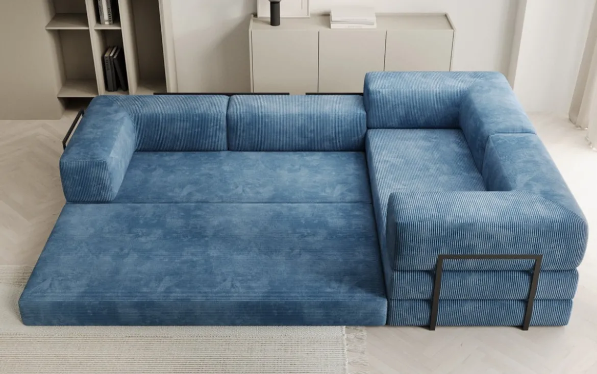 Designer Ecksofa Lazy geschlossen in Cord