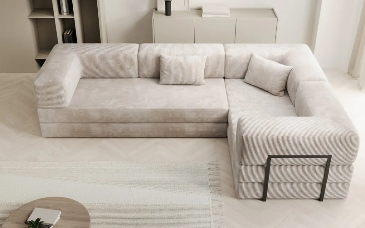 Designer Ecksofa Lazy geschlossen in Cord