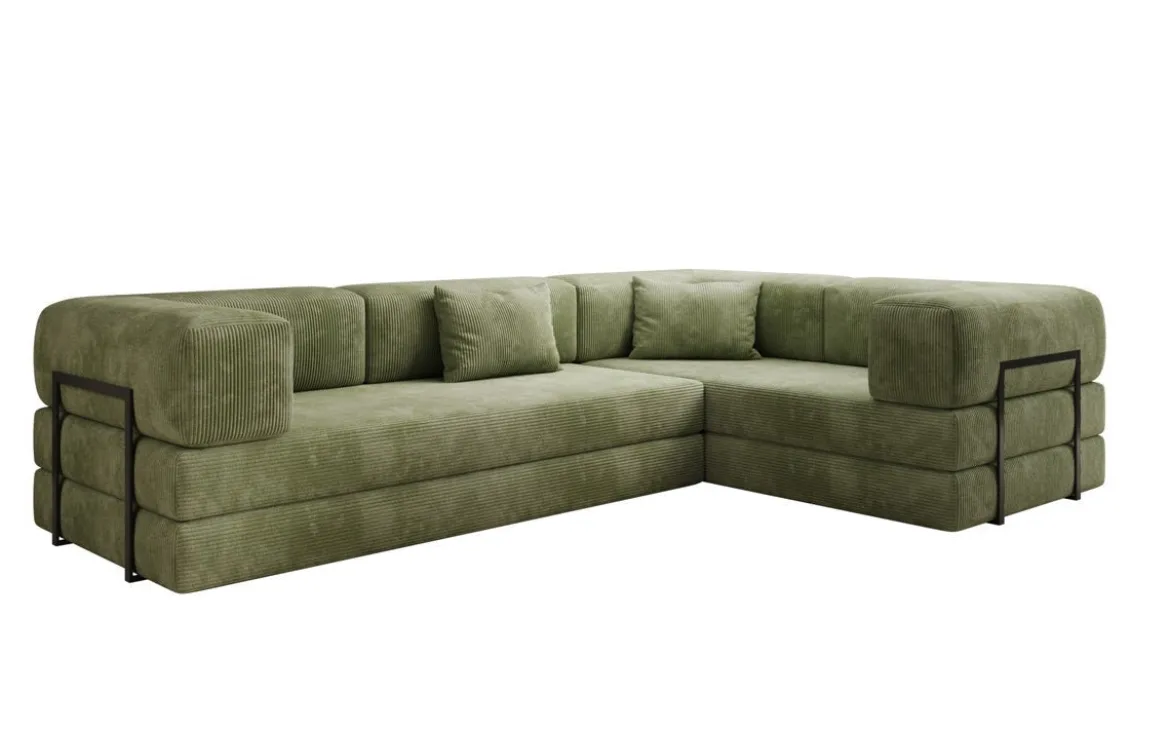 Designer Ecksofa Lazy geschlossen in Cord