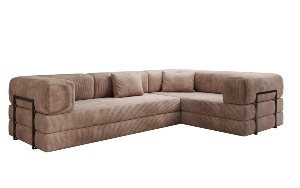 Designer Ecksofa Lazy geschlossen in Cord