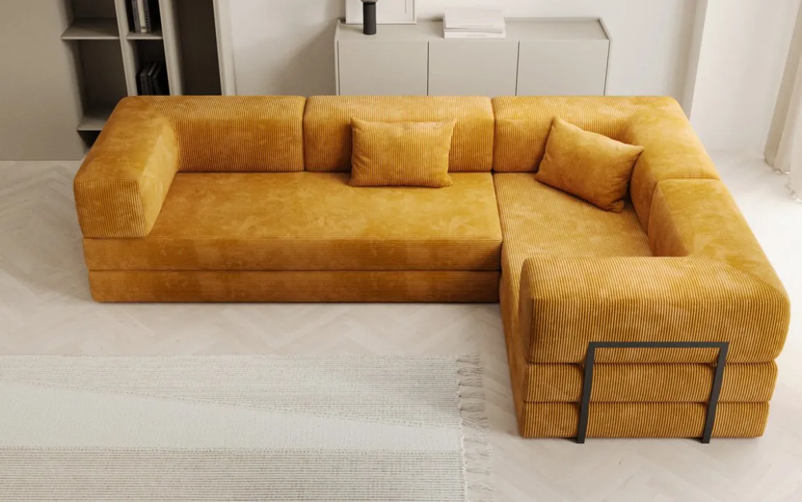 Designer Ecksofa Lazy geschlossen in Cord
