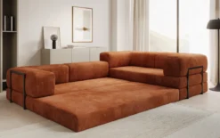 Designer Ecksofa Lazy geschlossen in Cord